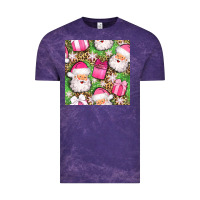 Cloud Purple christmas santa claus and gift box seamless pattern bbs Vintage Tee - BundleAndBundleShop