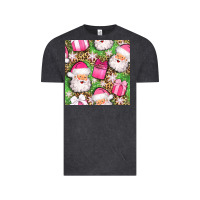 Vintage Black christmas santa claus and gift box seamless pattern bbs Vintage Tee - BundleAndBundleShop