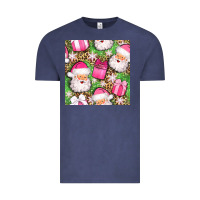 Christmas Santa Claus And Gift Box Seamless Pattern Bbs Vintage Tee | Teevron