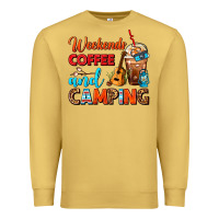 Antique Gold weekends coffee and camping frappe coffee Premium Sweatshirt - FaDigitalArtStudio