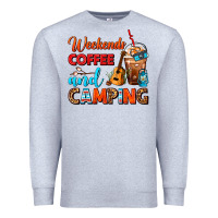 Heather Grey weekends coffee and camping frappe coffee Premium Sweatshirt - FaDigitalArtStudio