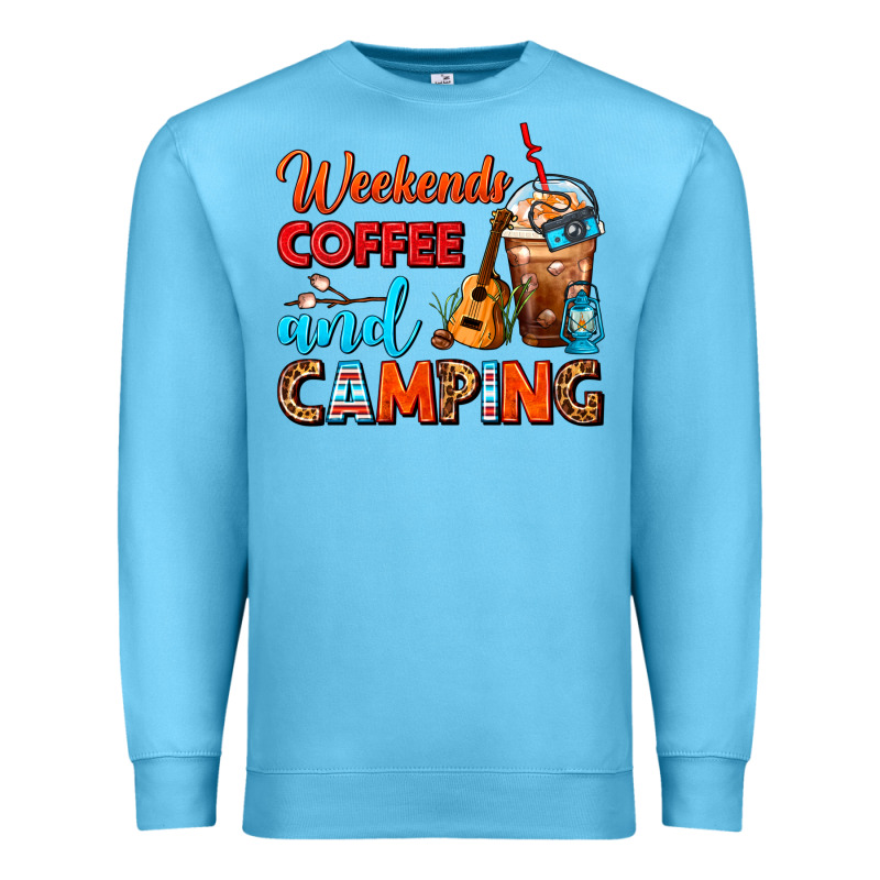 Weekends Coffee And Camping Frappe Coffee Premium Sweatshirt by FaDigitalArtStudio | Teevron