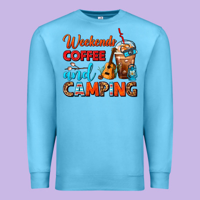 Weekends Coffee And Camping Frappe Coffee Premium Sweatshirt Designed By Fadigitalartstudio