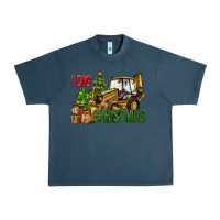 Midnight Navy I Dig Christmas Backhoe Loader Urban Heavy Tee - BundleAndBundleShop