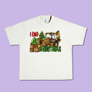 I Dig Christmas Backhoe Loader Urban Heavy Tee Designed By Bundleandbundleshop