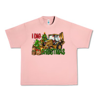 Salmon I Dig Christmas Backhoe Loader Urban Heavy Tee - BundleAndBundleShop