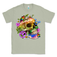 Matcha Pride Skull And Transgender Symbol With Peace Classic Tee - BundleAndBundleShop