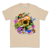 Mushroom Pride Skull And Transgender Symbol With Peace Classic Tee - BundleAndBundleShop