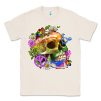 Natural Pride Skull And Transgender Symbol With Peace Classic Tee - BundleAndBundleShop
