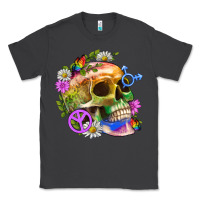 Smoke Pride Skull And Transgender Symbol With Peace Classic Tee - BundleAndBundleShop