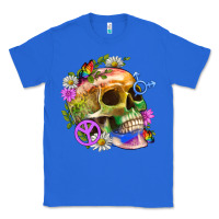 True Royal Pride Skull And Transgender Symbol With Peace Classic Tee - BundleAndBundleShop