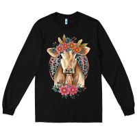 Black flower cow Long Sleeve Tee - Jasminsmagicworld