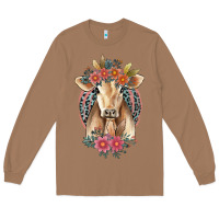 Toasted Coconut flower cow Long Sleeve Tee - Jasminsmagicworld