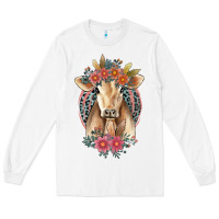 White flower cow Long Sleeve Tee - Jasminsmagicworld