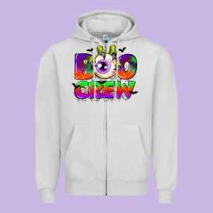Boo Crew Zipper Hoodie Designed By Cowgirlartshop
