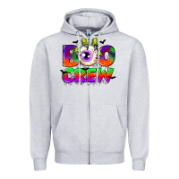 Heather Grey boo crew Zipper Hoodie - CowGirlArtShop