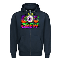 Navy boo crew Zipper Hoodie - CowGirlArtShop