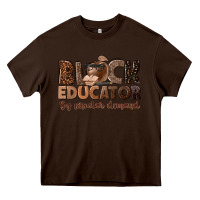 Chocolate Brown black educator by popular demand Heavy Core Tee - NancyCooperArtShop