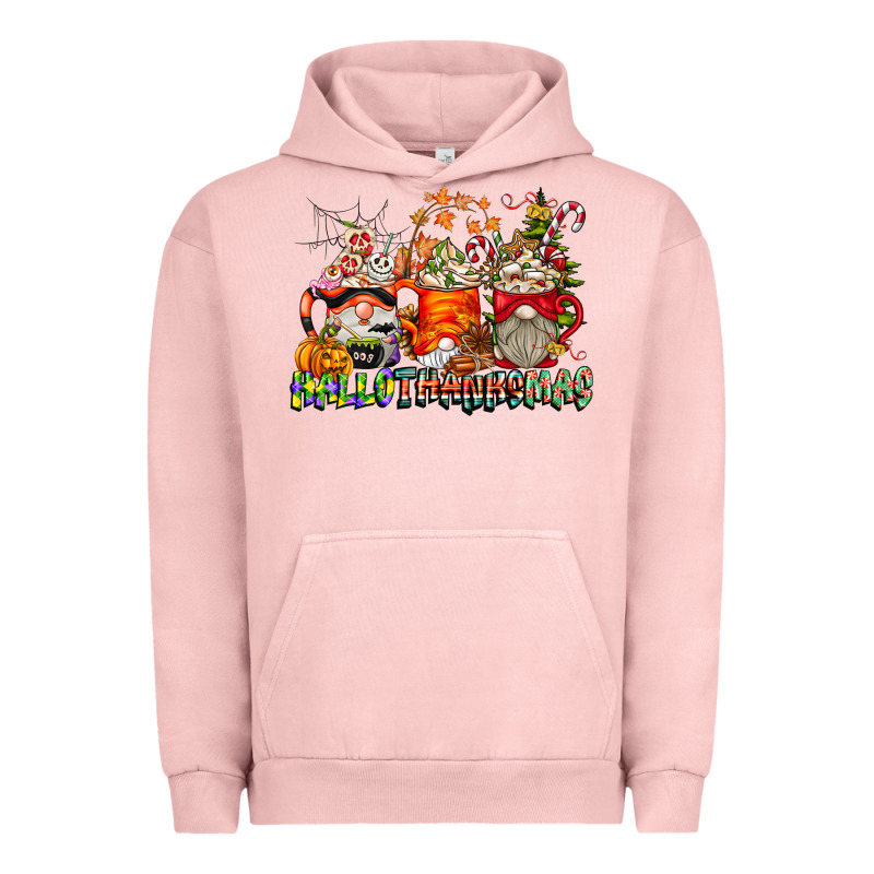 Hallothanksmas Gnome Coffee Cups Urban Hoodie by CowhideDigitalArt | Teevron