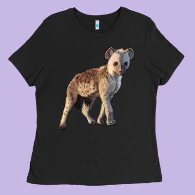 Baby Hyena Illustrations Ladies Tee Designed By Lillyallendesigns