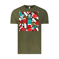 Vintage Olive nail polish with glitter seamless pattern bbs Vintage Tee - BundleAndBundleShop