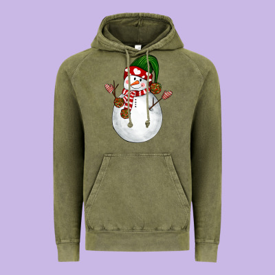Snowman Vintage Hoodie Designed By Nancycooperartshop