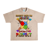 French Oak society says i'm autistic god says i'm perfect Urban Heavy Tee - JahusDesignShop