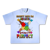 Grape Ice society says i'm autistic god says i'm perfect Urban Heavy Tee - JahusDesignShop