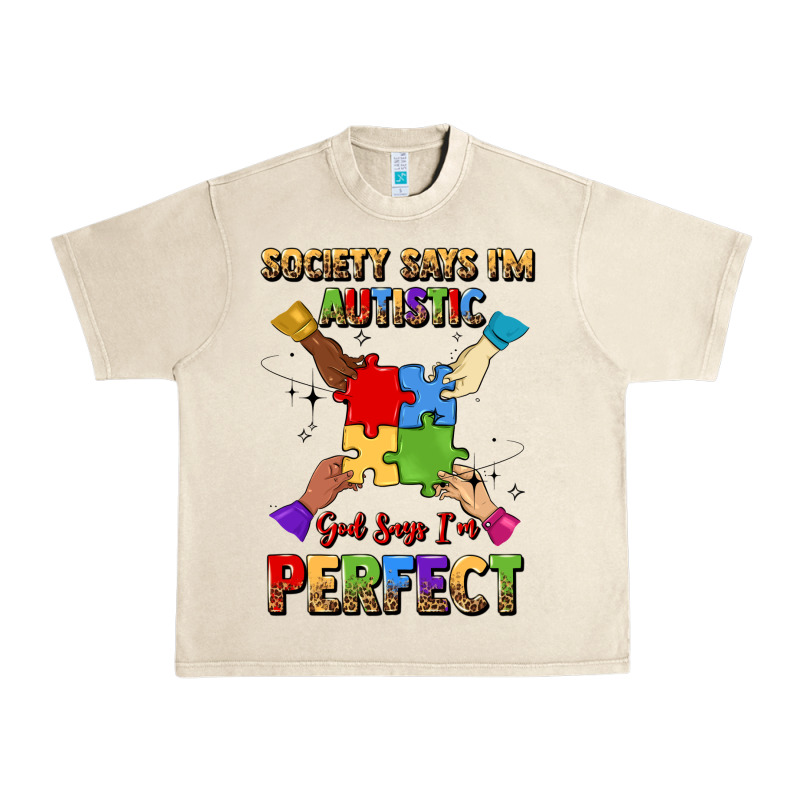 Society Says I'm Autistic God Says I'm Perfect Urban Heavy Tee by JahusDesignShop | Teevron