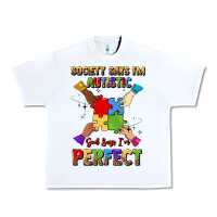 White society says i'm autistic god says i'm perfect Urban Heavy Tee - JahusDesignShop
