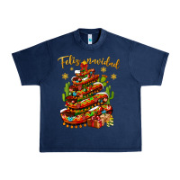 Navy Christmas Feliz Navidad Urban Heavy Tee - BundleAndBundleShop