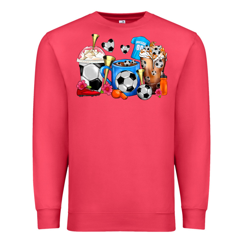 Soccer Coffee Cups Premium Sweatshirt by FaDigitalArtStudio | Teevron
