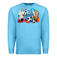 Ocean Blue Soccer Coffee Cups Premium Sweatshirt - FaDigitalArtStudio
