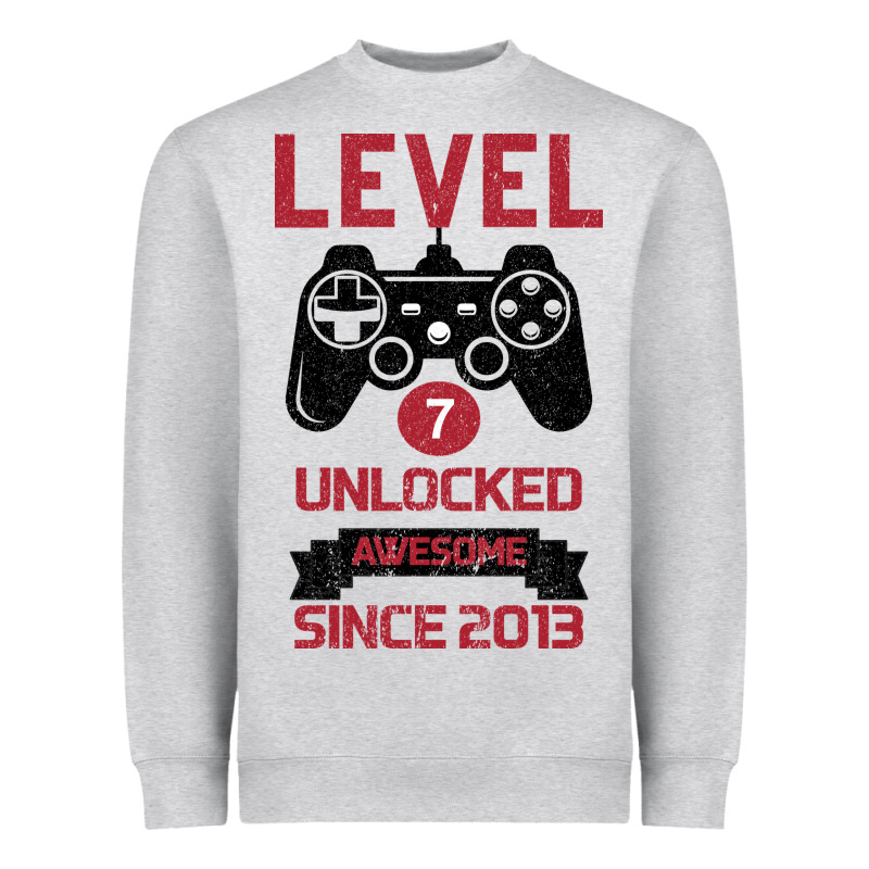 Kids Level 7 Unlocked Awesome Since 2013 Heavyweight Sweatshirt by Bettercallsaul | Teevron