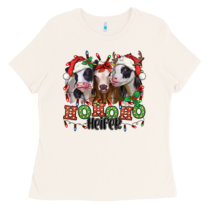 Ho Ho Ho Heifer Christmas Heifers Ladies Tee by Jasminsmagicworld | Teevron