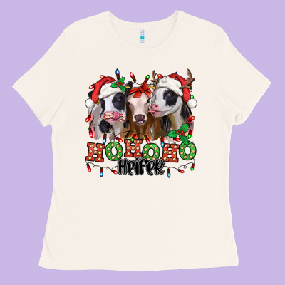 Ho Ho Ho Heifer Christmas Heifers Ladies Tee Designed By Jasminsmagicworld