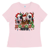 Bubblegum Pink ho ho ho heifer christmas heifers Ladies Tee - Jasminsmagicworld