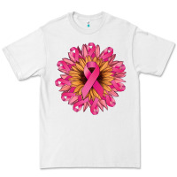 White cancer ribbon sunflower Premium Tee - NancyCooperArtShop