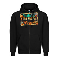 Black thankful grateful blessed Zipper Hoodie - CowGirlArtShop