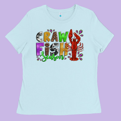 Crawfish Season Mardi Gras Carnival Ladies Tee Designed By Jasminsmagicworld