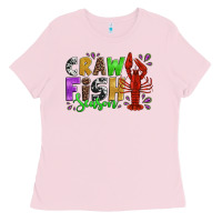 Bubblegum Pink crawfish season mardi gras carnival Ladies Tee - Jasminsmagicworld