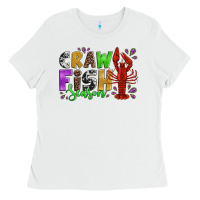 White crawfish season mardi gras carnival Ladies Tee - Jasminsmagicworld
