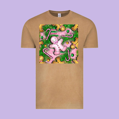 Christmas Smile Gingerbread Cookie Seamless Pattern Bbs Vintage Tee Designed By Bundleandbundleshop