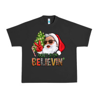 Pigment Black Don't Stop Believing Santa Urban Heavy Tee - BundleAndBundleShop