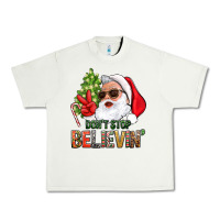 Pistachio Don't Stop Believing Santa Urban Heavy Tee - BundleAndBundleShop