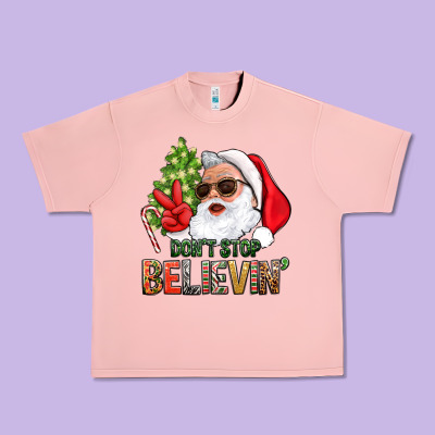 Don't Stop Believing Santa Urban Heavy Tee Designed By Bundleandbundleshop