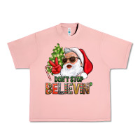 Salmon Don't Stop Believing Santa Urban Heavy Tee - BundleAndBundleShop
