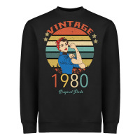 Black Vintage 1980 Original Parts Women 40th Birthday Heavyweight Sweatshirt - Bettercallsaul