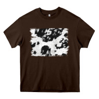 Chocolate Brown black and white cowhide backround Heavy Core Tee - NancyCooperArtShop