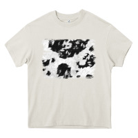 Cream black and white cowhide backround Heavy Core Tee - NancyCooperArtShop
